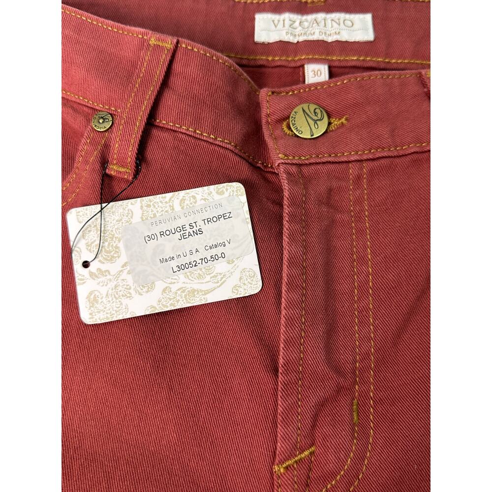 NWT Vizcaino Premium Peruvian Connection St. Tropez Jeans Size 30 Red Tapered - Picture 7 of 15